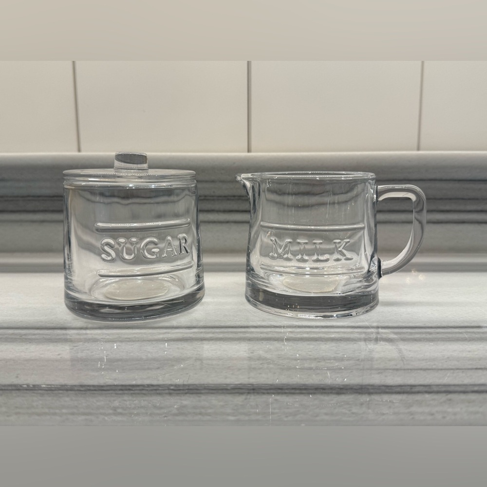 NWT Hearth & Hand Glass Sugar and Milk Set - Clear